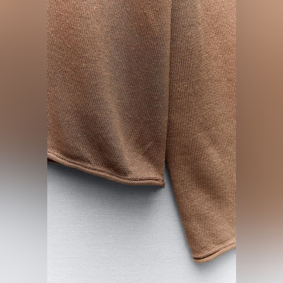 ZARA BASIC KNIT SCARF SWEATER - Picture 9 of 10